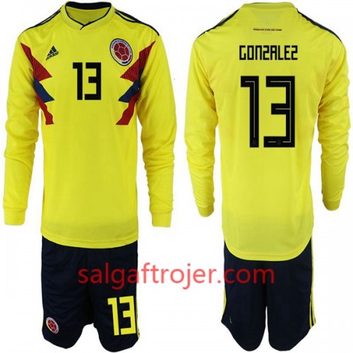 Colombia Fodboldtrøjer Gonzalez 13 Børn Hjemmebanesæt VM 2018 Langærmet Colombia Fodboldtrøjer Gonzalez 13 Børn Hjemmebanesæt VM 2018 Langærmet